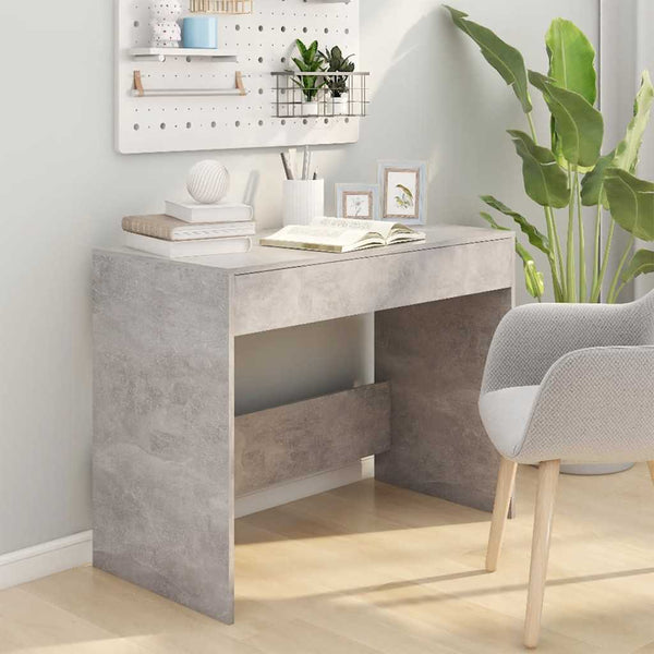 Betongrauer Schreibtisch mit Schubladen