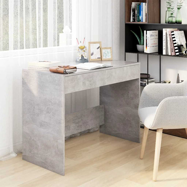 Betongrauer Schreibtisch mit Schubladen