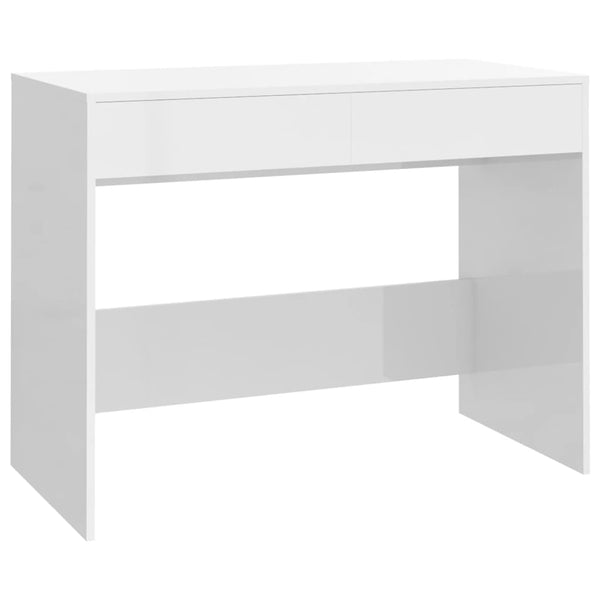 Schreibtisch Hochglanz Weiß, 101 cm