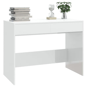 Schreibtisch Hochglanz Weiß, 101 cm