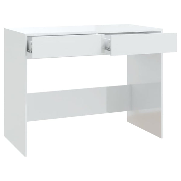 Schreibtisch Hochglanz Weiß, 101 cm
