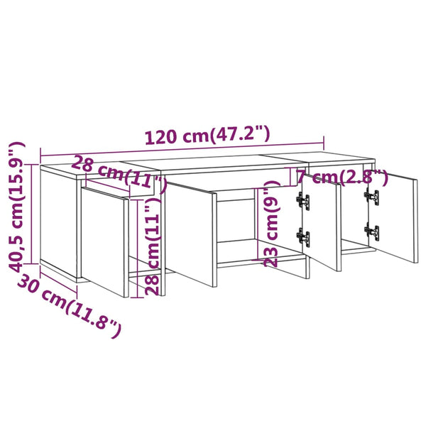 Schwarzer TV-Schrank 120 cm
