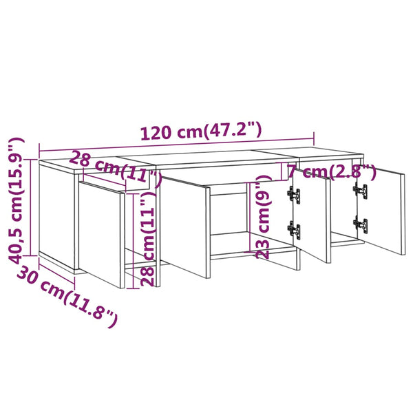TV-Schrank Betongrau 120 cm