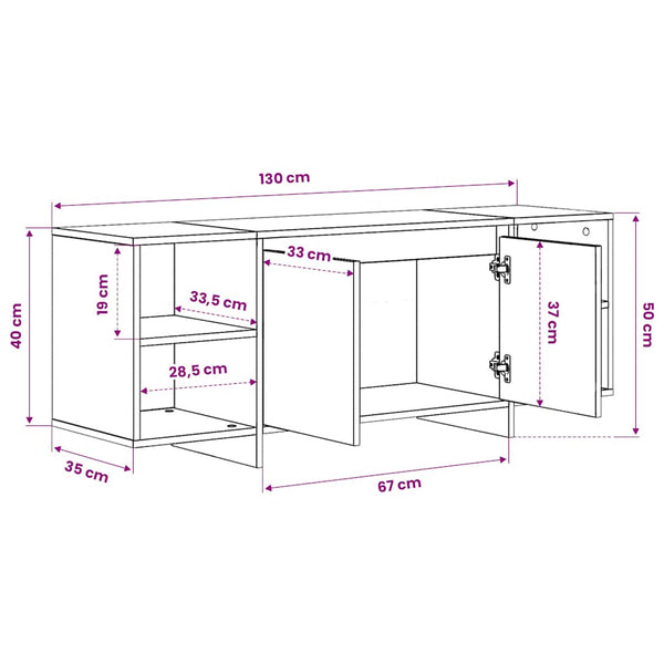 Schwarzer TV-Schrank 130 cm