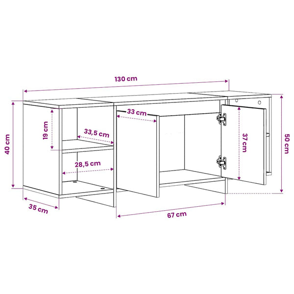TV-Schrank Betongrau 130 cm