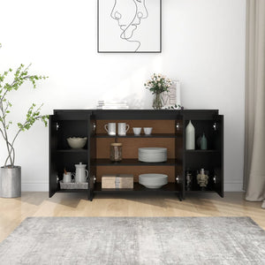 Schwarzes Sideboard 135 cm