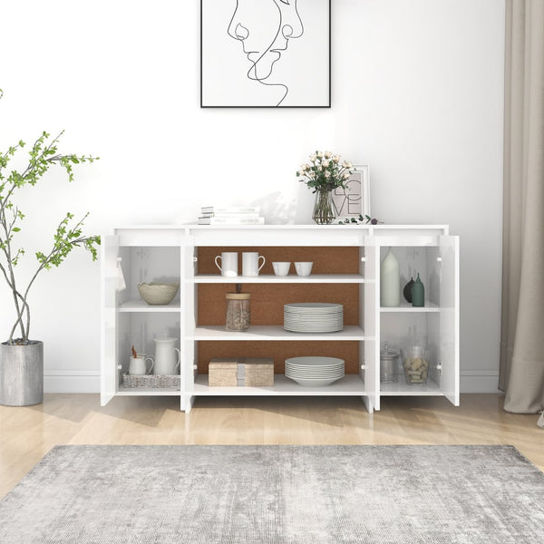 Hochglanz Sideboard Weiß 135 cm