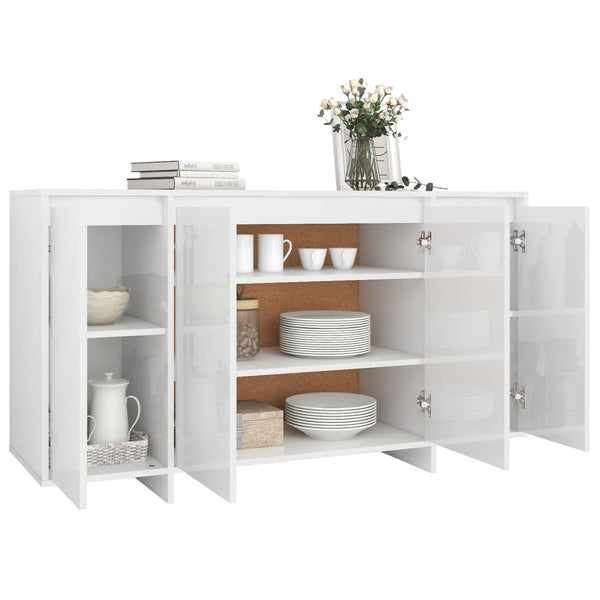 Hochglanz Sideboard Weiß 135 cm