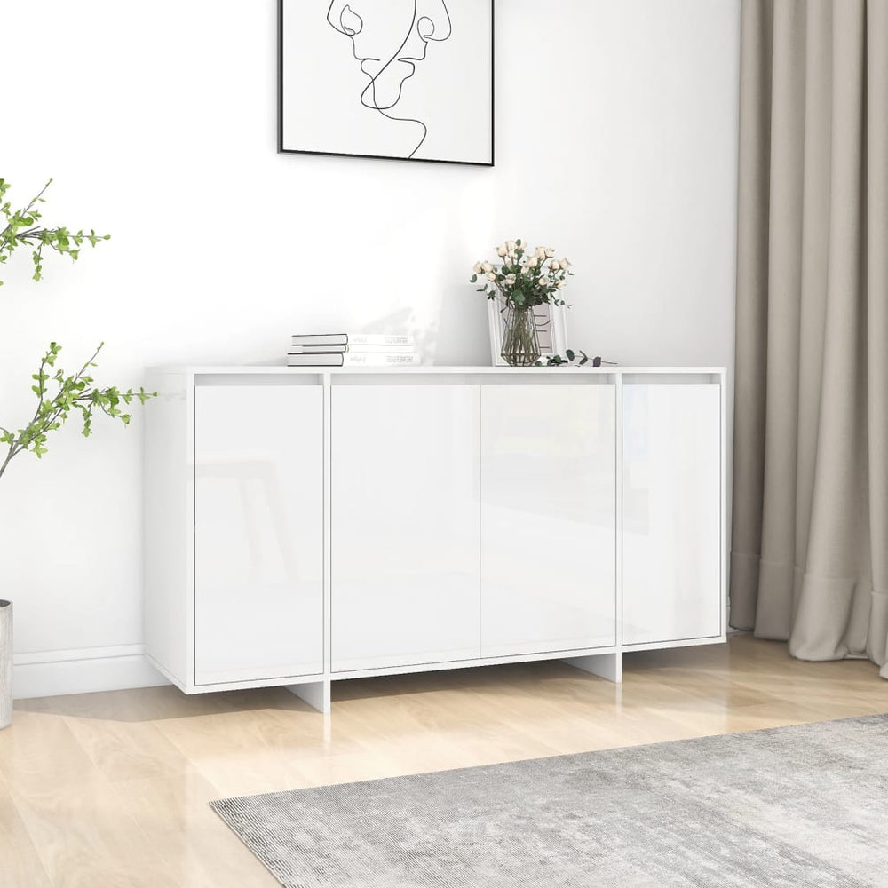 Hochglanz Sideboard Weiß 135 cm