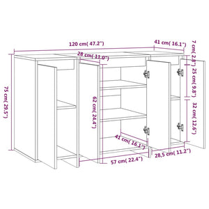 Weißes Sideboard 120 cm