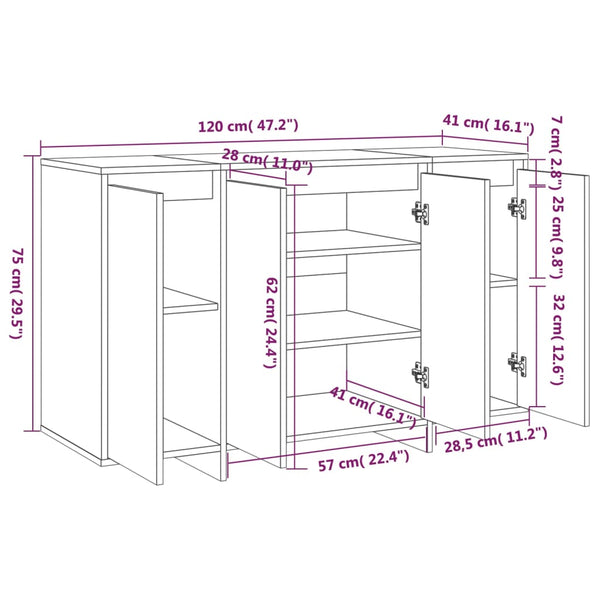 Weißes Sideboard 120 cm