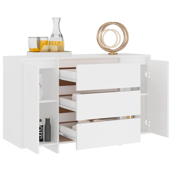 Weißes Sideboard mit 3 Schubladen 120 cm