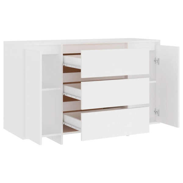 Weißes Sideboard mit 3 Schubladen 120 cm