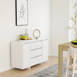Weißes Sideboard mit 3 Schubladen 120 cm