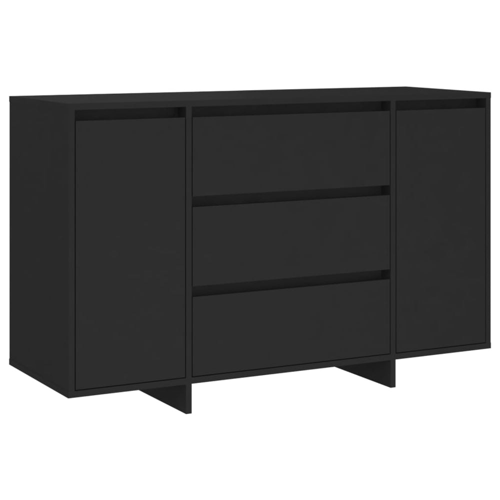 Schwarzes Sideboard mit 3 Schubladen 120 cm