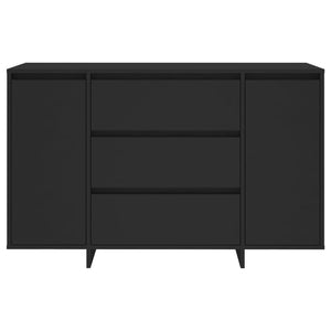 Schwarzes Sideboard mit 3 Schubladen 120 cm