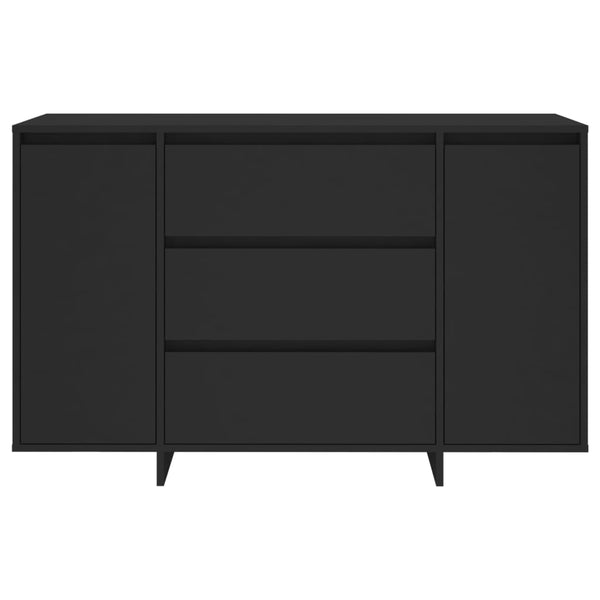 Schwarzes Sideboard mit 3 Schubladen 120 cm