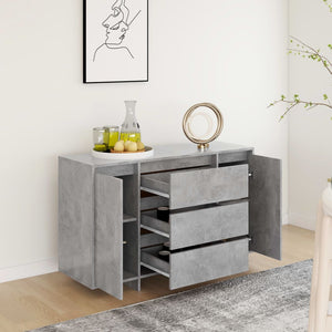 Betongraues Sideboard mit 3 Schubladen