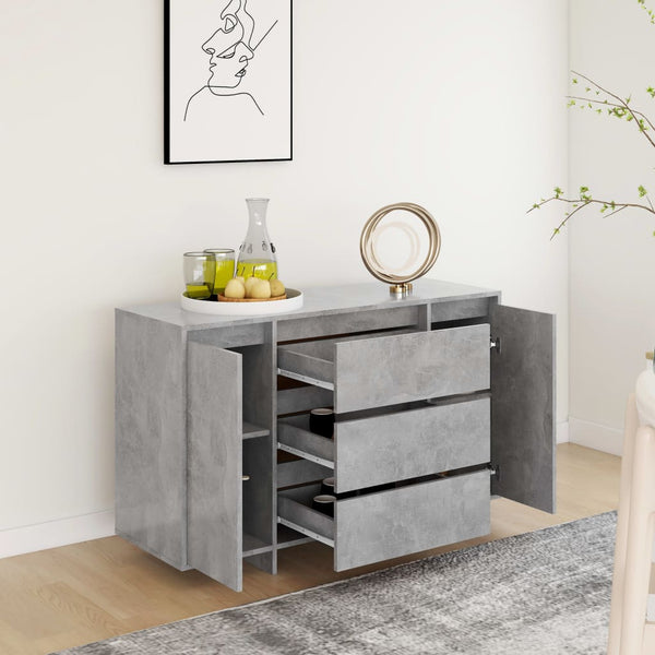 Betongraues Sideboard mit 3 Schubladen