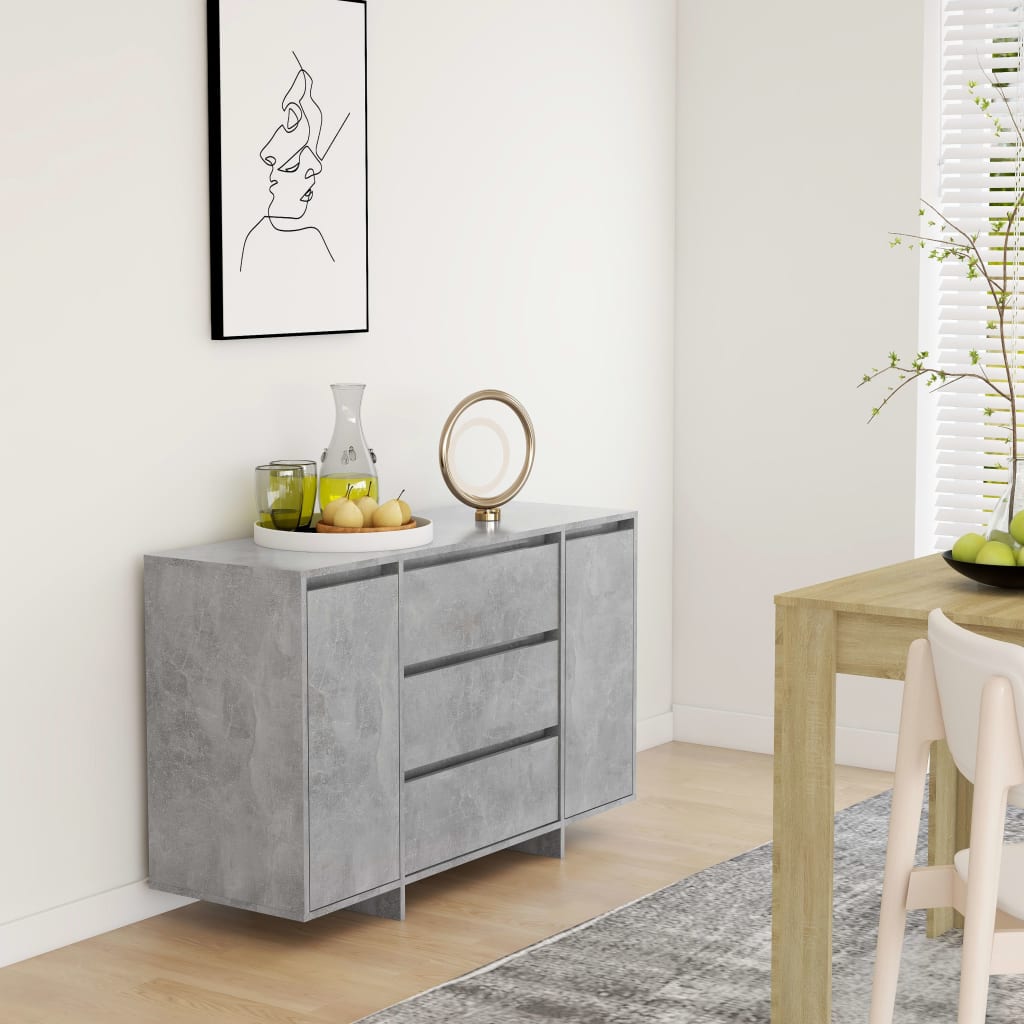 Betongraues Sideboard mit 3 Schubladen