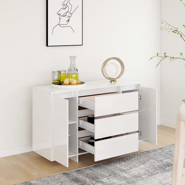 Hochglanz Sideboard Weiß, 120cm