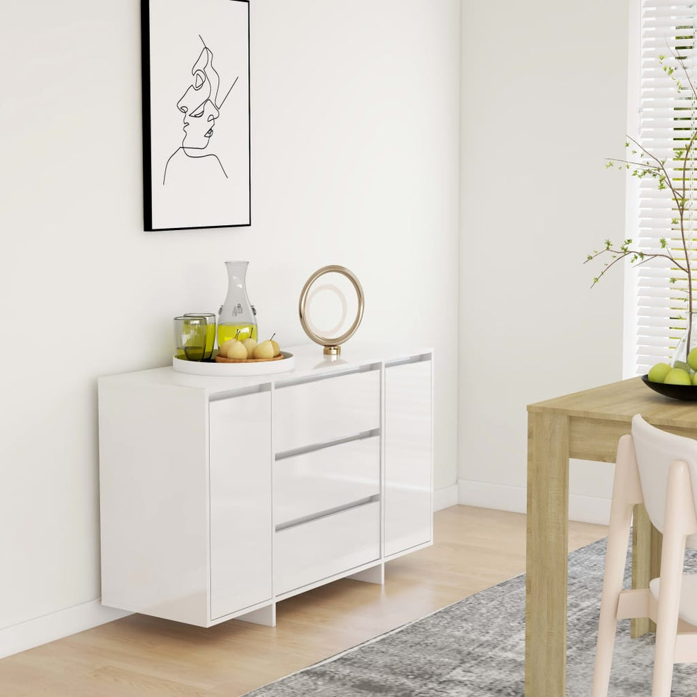 Hochglanz Sideboard Weiß, 120cm