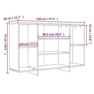 Sideboard Hochglanz Weiß 120 cm