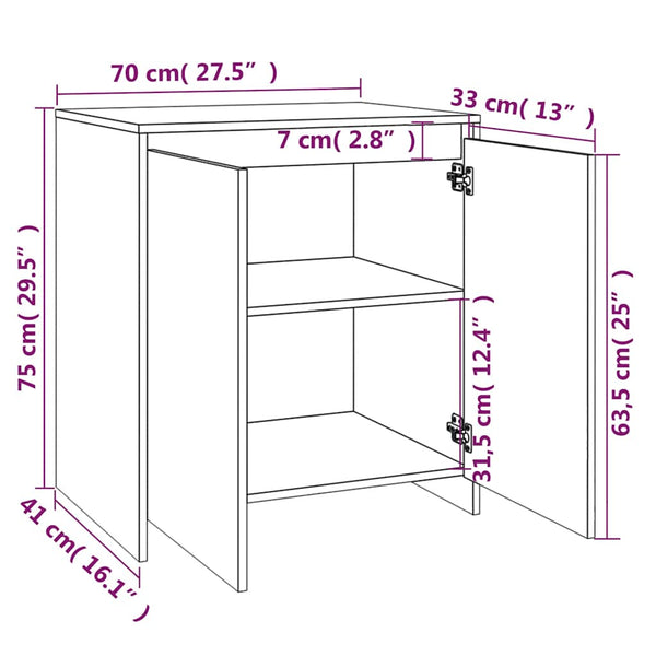 Schwarzes Sideboard 70 cm