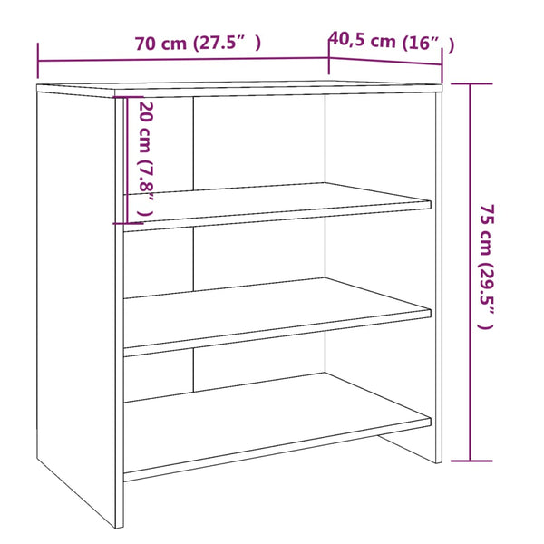 Hochglanz Sideboard Weiß 70 cm