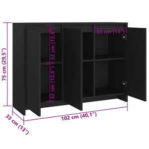 Schwarzes Sideboard 102 cm