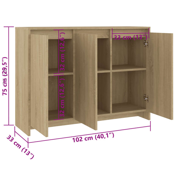 Sideboard Sonoma Eiche 102 cm