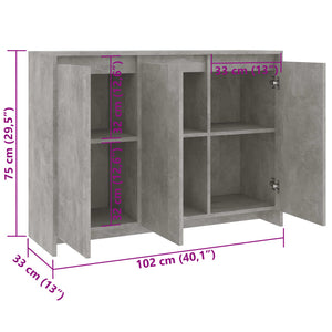 Sideboard Betongrau 102 cm