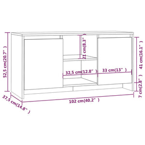 Meuble TV vidaXL blanc 102x37,5x52,5 cm en bois d'ingénierie