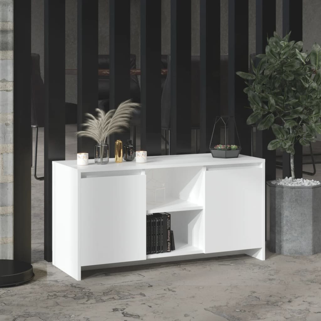 Meuble TV vidaXL blanc 102x37,5x52,5 cm en bois d'ingénierie