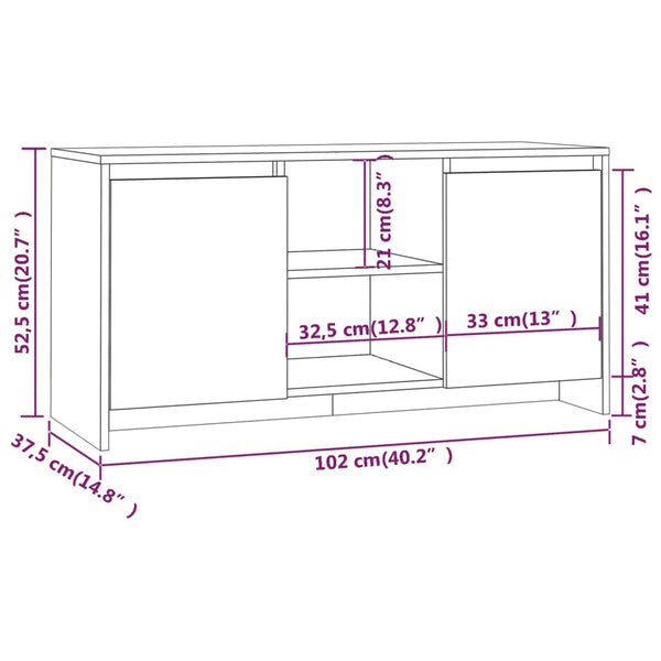 Schwarzer TV-Schrank, 102 cm