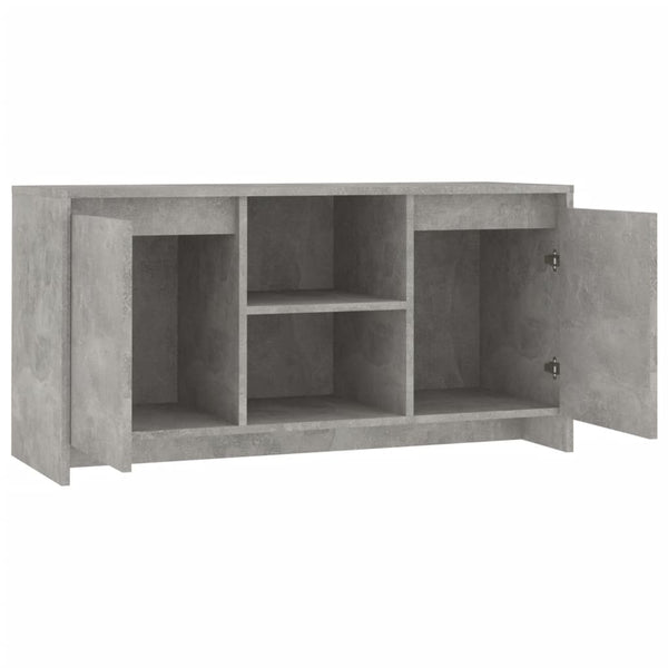 vidaXL Meuble TV Gris béton 102x37,5x52,5 cm Bois d'ingénierie