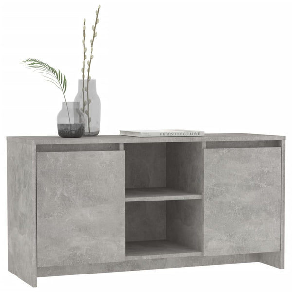 vidaXL Meuble TV Gris béton 102x37,5x52,5 cm Bois d'ingénierie