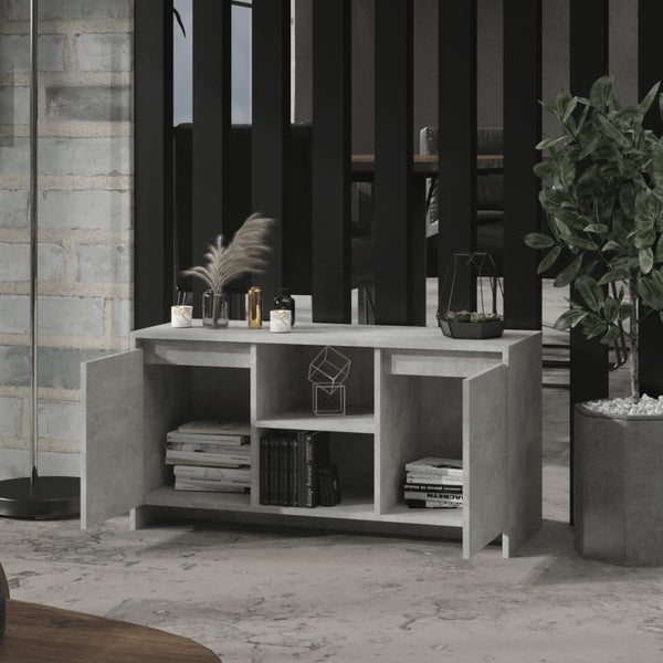 vidaXL Meuble TV Gris béton 102x37,5x52,5 cm Bois d'ingénierie