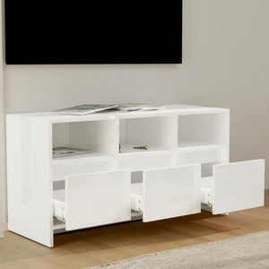 TV-Schrank Weiß Hochglanz, 102 cm