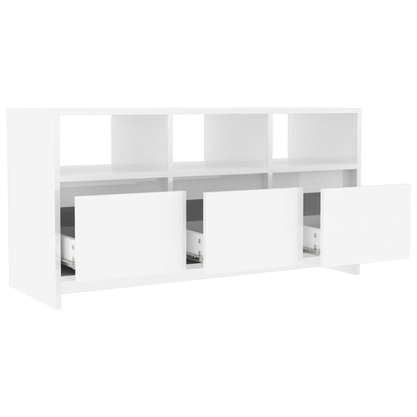 TV-Schrank Weiß Hochglanz, 102 cm