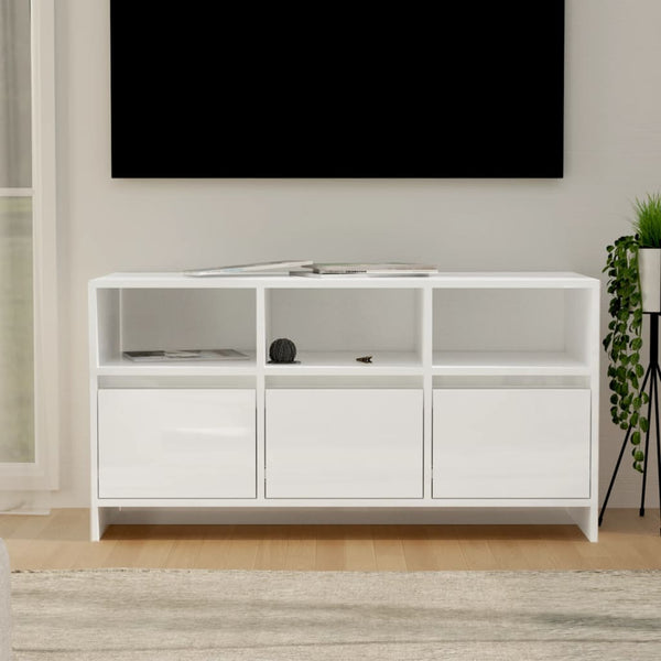 TV-Schrank Weiß Hochglanz, 102 cm