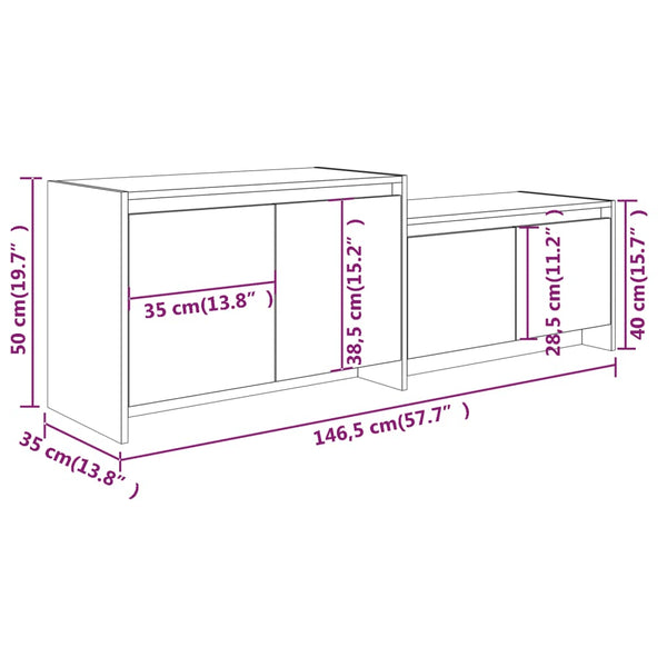 Weißer TV-Schrank 146,5 cm