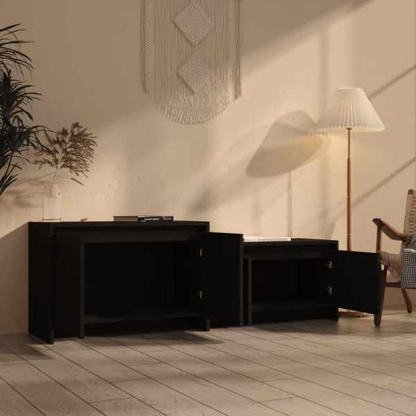 Schwarzer TV-Schrank 146,5 cm
