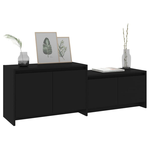 Schwarzer TV-Schrank 146,5 cm