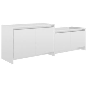 Meuble TV vidaXL blanc brillant 146,5x35x50 cm en bois d'ingénierie