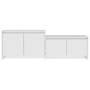 Meuble TV vidaXL blanc brillant 146,5x35x50 cm en bois d'ingénierie