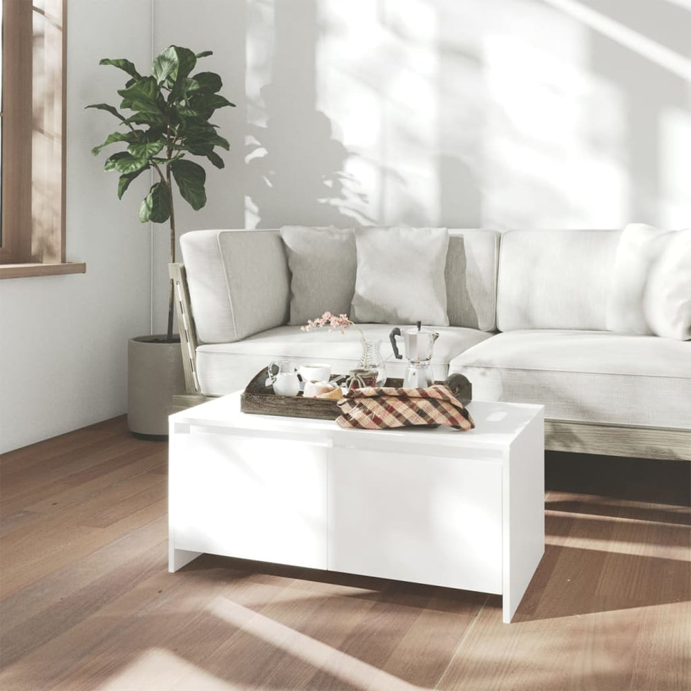 vidaXL Table basse Blanc 90x50x41,5 cm Bois d'ingénierie