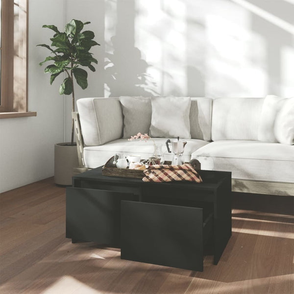 Schwarzer Couchtisch 90x50 cm