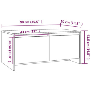 Schwarzer Couchtisch 90x50 cm