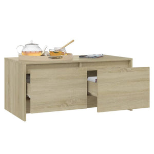 Sonoma Eiche Couchtisch mit Schubladen